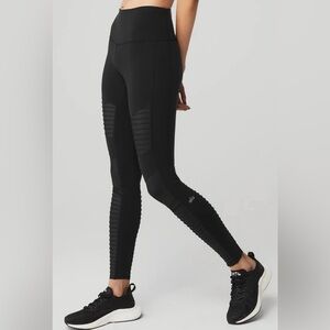 Alo Yoga High-Waist Moto Full Length Leggings Black XS EUC